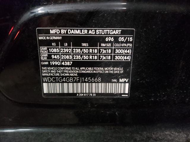 WDCTG4GB7FJ145668 Mercedes-Benz Gla 250 4matic