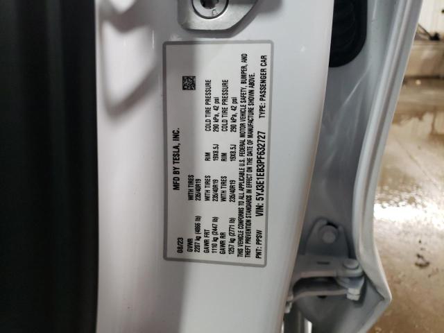5YJ3E1EB3PF632727 Tesla MODEL 3