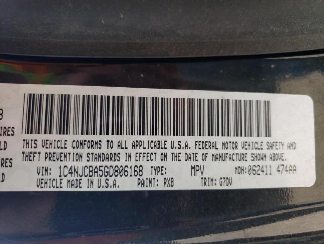 1C4NJCBA5GD806168 Jeep Compass Sport