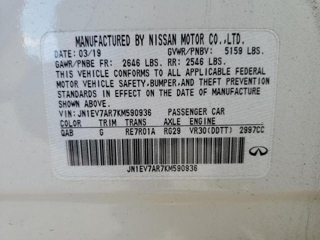 JN1EV7AR7KM590936 Infiniti Q50 LUXE