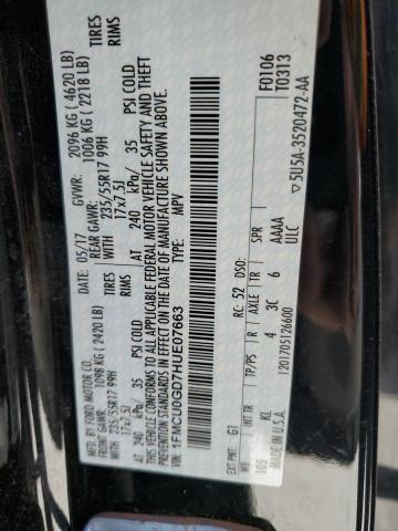 1FMCU0GD7HUE07663 Ford ESCAPE SE