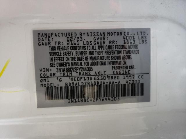 3N1AB8CV2PY244305 Nissan SENTRA SV