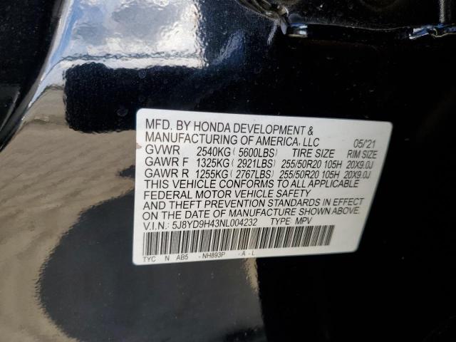 5J8YD9H43NL004232 Acura Mdx Technology