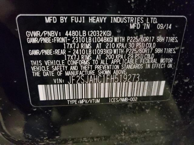 JF2SJAHC1FH519273 Subaru Forester 2.5i Limited