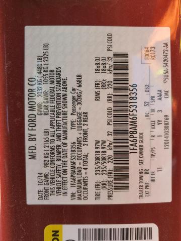 1FA6P8AM6F5318356 Ford MUSTANG