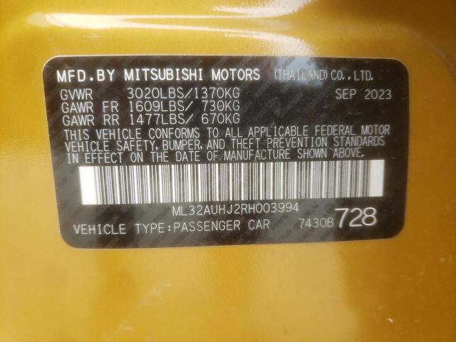 ML32AUHJ2RH003994 Mitsubishi MIRAGE ES