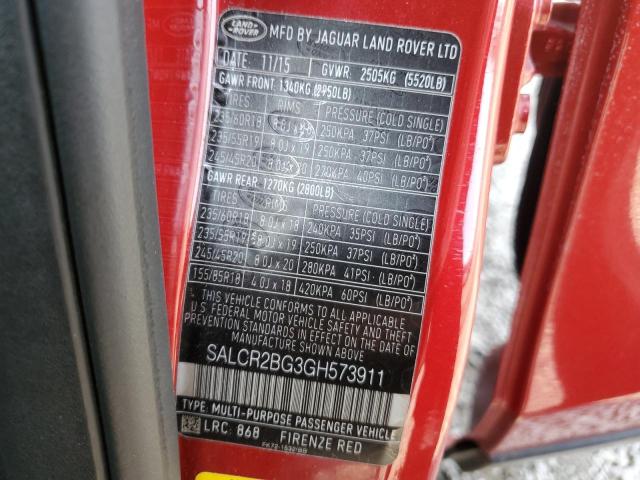 SALCR2BG3GH573911 Land Rover Discovery Sport Hse