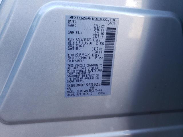 5N1DL0MM6KC565923 Infiniti QX60 LUXE