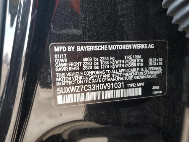 5UXWZ7C33H0V91031 BMW X3 Sdrive28i