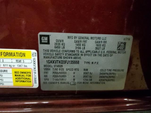 1GKKVTKD3FJ135668 GMC Acadia Denali