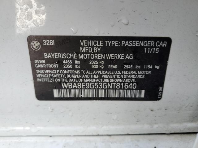 WBA8E9G53GNT81640 BMW 328 I Sulev
