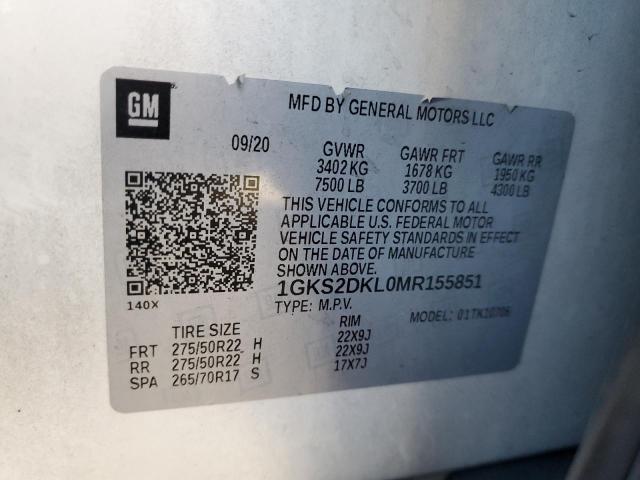 1GKS2DKL0MR155851 GMC YUKON DENALI