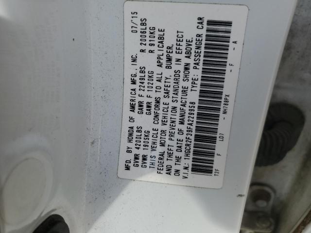 1HGCR2F39FA229958 Honda ACCORD LX