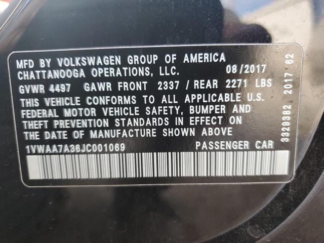 1VWAA7A36JC001069 Volkswagen PASSAT S