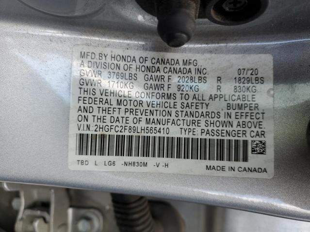 2HGFC2F89LH565410 Honda Civic Sport