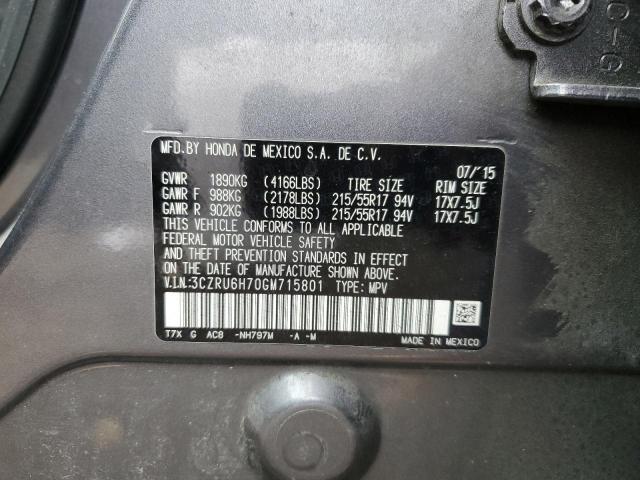 3CZRU6H70GM715801 Honda Hr-v Exl