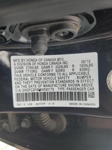 2HGFC2F86KH590179 Honda Civic Sport