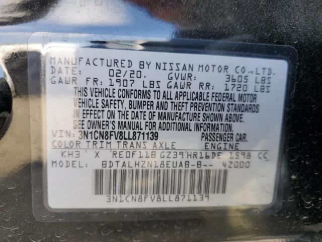 3N1CN8FV8LL871139 Nissan VERSA SR
