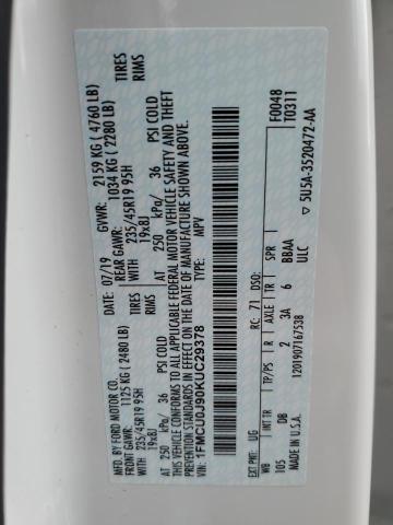 1FMCU0J90KUC29378 Ford Escape Titanium