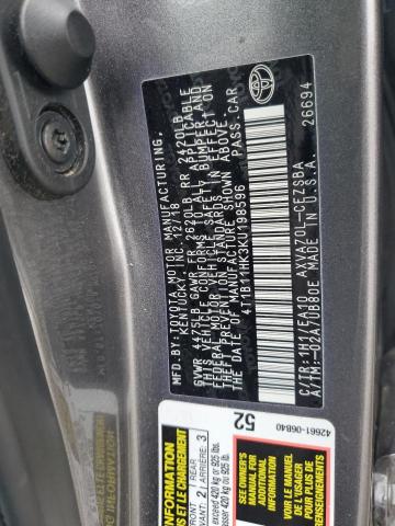 4T1B11HK3KU198596 Toyota CAMRY L