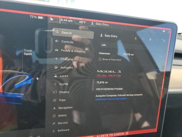 5YJ3E1EC8LF713306 Tesla MODEL 3