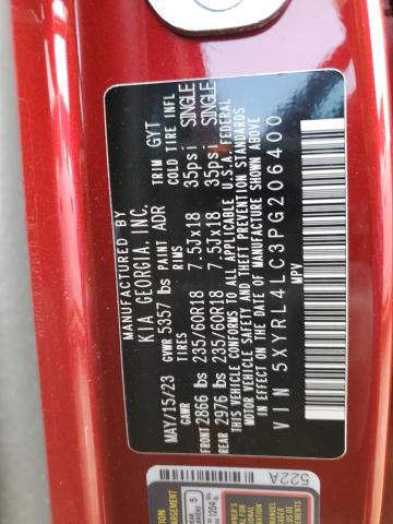 5XYRL4LC3PG206400 KIA SORENTO S