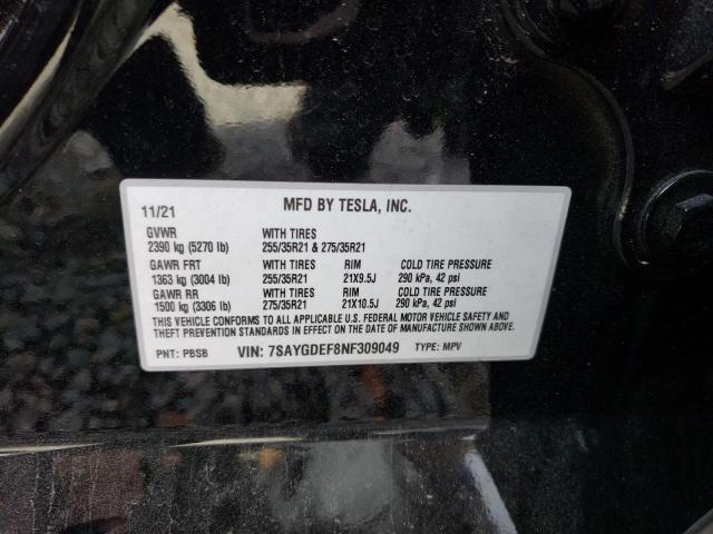 7SAYGDEF8NF309049 Tesla Model Y
