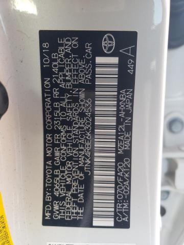 JTNK4RBE6K3024536 Toyota COROLLA SE