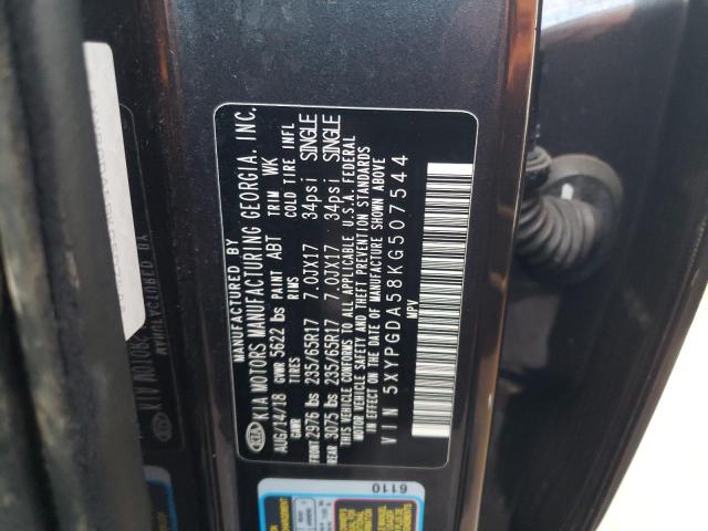 5XYPGDA58KG507544 KIA SORENTO LX