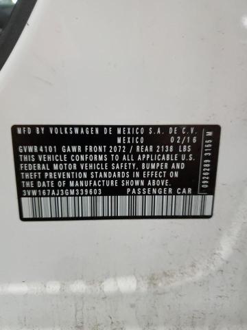 3VW167AJ3GM339603 Volkswagen JETTA S