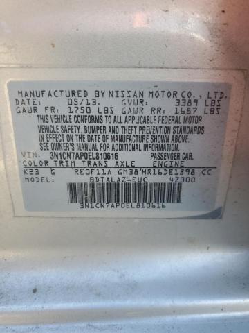 3N1CN7AP0EL810616 Nissan VERSA S