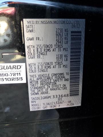 5N1DL1GR6PC333648 Infiniti Qx60 Sensory
