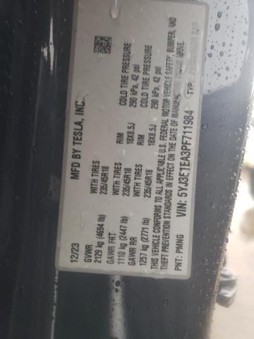 5YJ3E1EA3PF711984 Tesla MODEL 3