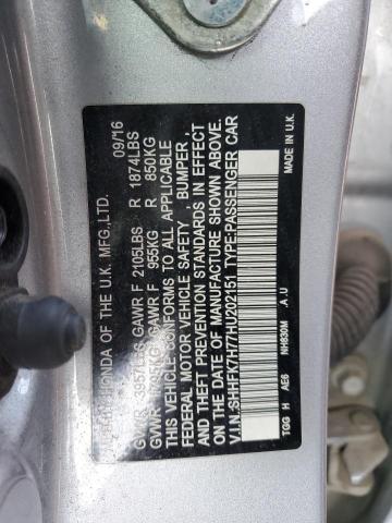 SHHFK7H77HU202151 Honda CIVIC EXL
