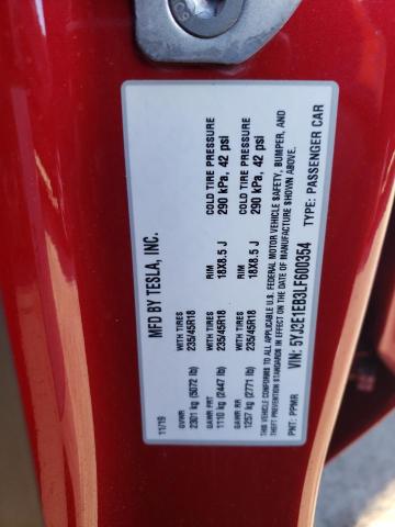 5YJ3E1EB3LF600354 Tesla MODEL 3