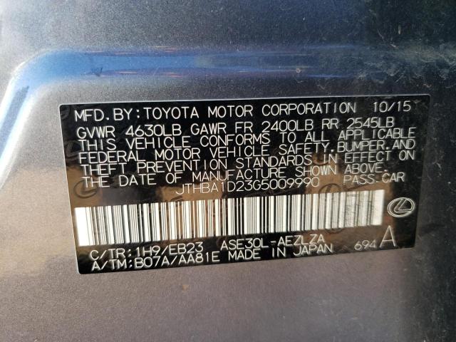 JTHBA1D23G5009990 Lexus IS 200T