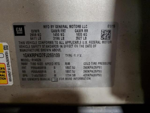 1GKKRPKD7FJ269109 GMC ACADIA SLE