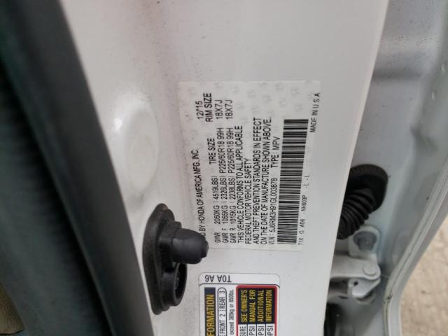 5J6RM3H91GL003878 Honda Cr-v Touring