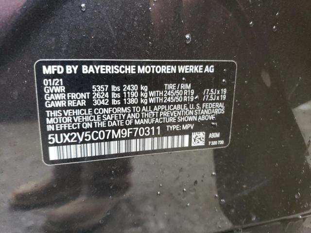 5UX2V5C07M9F70311 BMW X4 Xdrivem40i