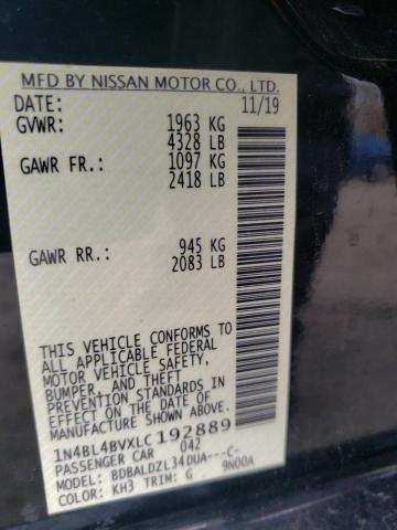 1N4BL4BVXLC192889 Nissan ALTIMA S