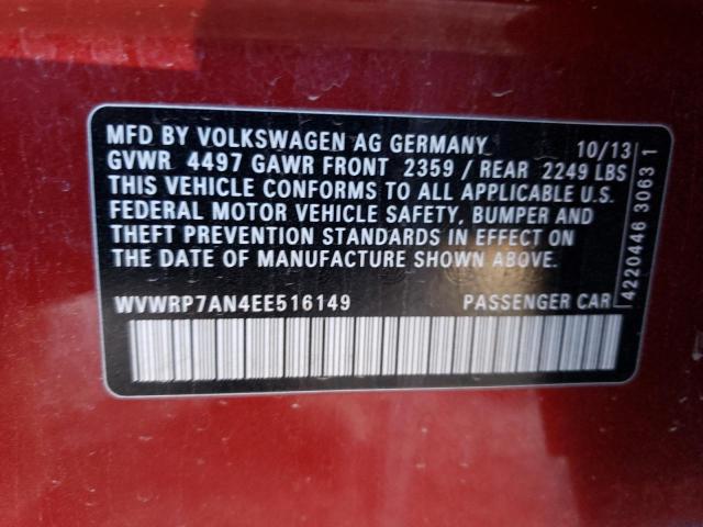 WVWRP7AN4EE516149 Volkswagen CC LUXURY