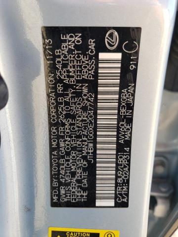 JTHBW1GGXE2047742 Lexus ES 300H