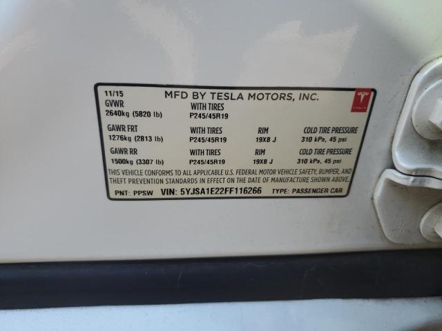 5YJSA1E22FF116266 Tesla MODEL S