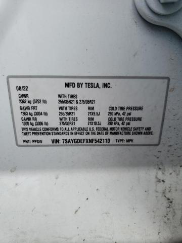 7SAYGDEFXNF542110 Tesla Model Y