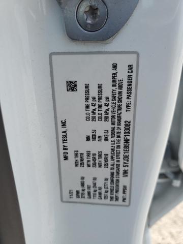 5YJ3E1EB5NF103082 Tesla MODEL 3