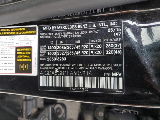 4JGDA5GB1FA606814 Mercedes-Benz Ml 400 4matic