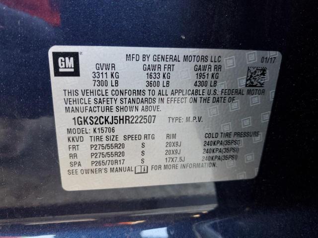 1GKS2CKJ5HR222507 GMC YUKON DENALI