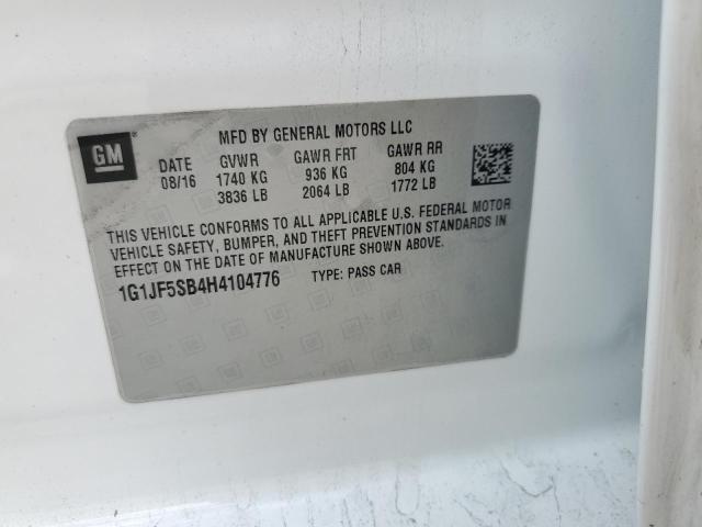 1G1JF5SB4H4104776 Chevrolet Sonic Premier