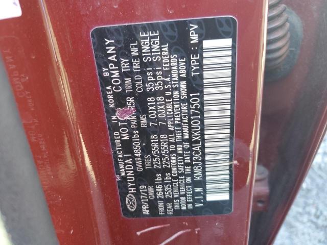 KM8J3CALXKU017501 Hyundai Tucson Limited