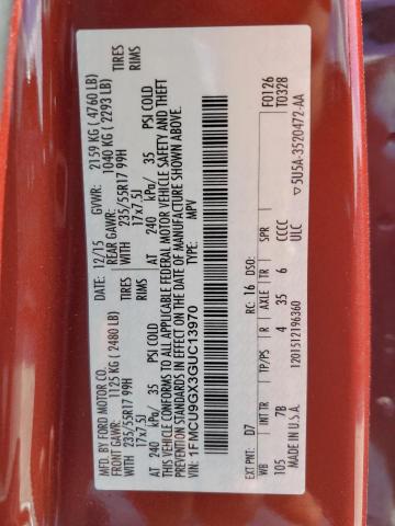 1FMCU9GX3GUC13970 Ford ESCAPE SE